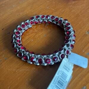 2028 Ruby Silver Stretch Bracelet
